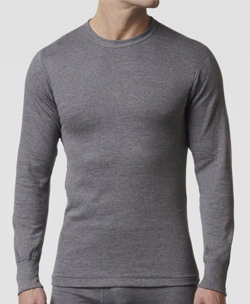 $49 Stanfield's Men's Gray Crew-Neck Cotton 2 Layer Thermal Sweater T-Shirt XL