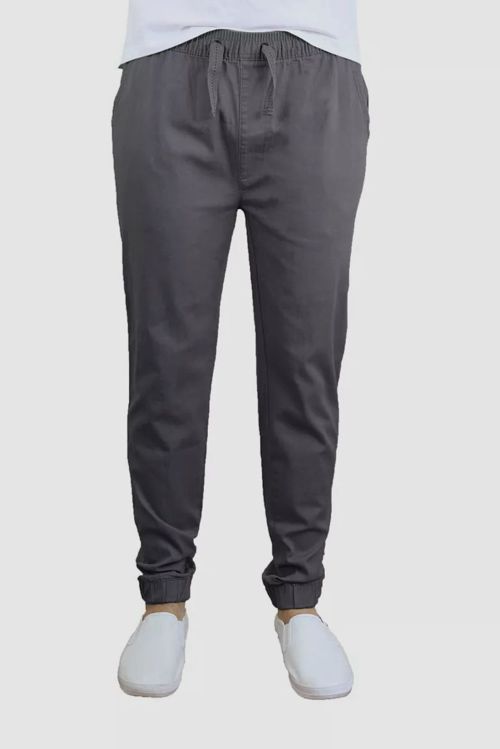 $48 Galaxy by Harvic Men's Gray Slim Fit Stretch Twill Joggers Pants Size XXL