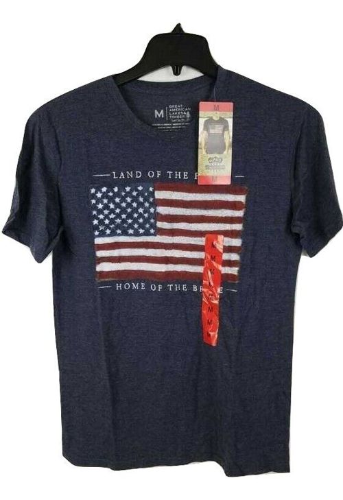 Galt Men’s Short Sleeve Americana Tee Heather Navy SIZE M