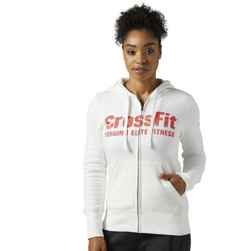 [BP9198] Womens Reebok RCF Crossfit Cross Training Full Zip Hoodie - Chalk