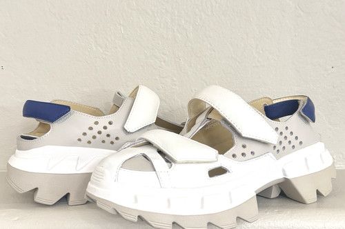 Women 4CCCCEES ARKO SAND CROCO chuncky Shoes White/Grey/Navy