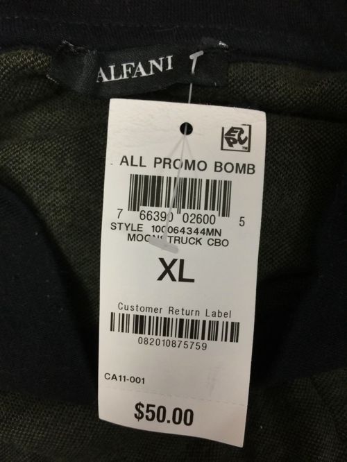 $50 Alfani Men's Green Zip-Front Sweater Jacket Size XL