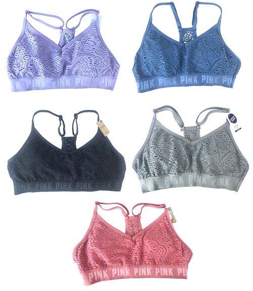 VICTORIA'S SECRET PINK ULTIMATE LIGHTLY LINED SPORTS BRA REMOVABLE PADDING NWT