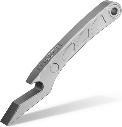 EDC Keychain Bottle Opener - Compact Titanium Pry Bar Tool, Pocket-Sized and Mul