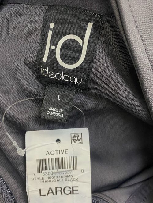 $35 ID Ideology Men's Gray Regular-Fit Full-Zip Long-Sleeve Track Jacket Size L