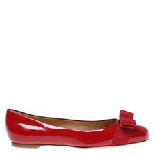 Salvatore Ferragamo Varina Ballet Flats In Red Patent Leather