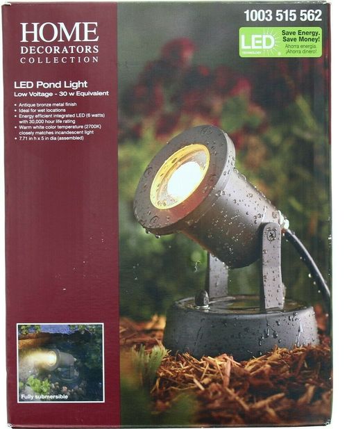 Home Decorators Outdoor LED Pond Light Landscape 300lm Antique Bronze 31960-hbu