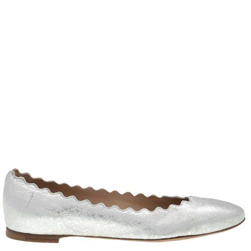 Chloe Silver Lauren Ballet Flats, Brand Size 36 ( US Size 6 )