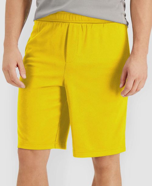 $20 ID Ideology Mens Yellow Adjustable Stretch Waist Mesh Break Shorts Size L