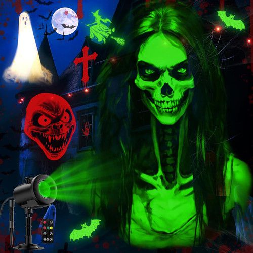 12 in 1 Halloween Projector Outdoor,3D Dynamic Halloween Decorations,Clearer Gho