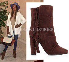 GIUSEPPE ZANOTTI BOOTS ALABAMA ANKLE BOOTIES FRINGE SUEDE LEATHER $1,075 41 11