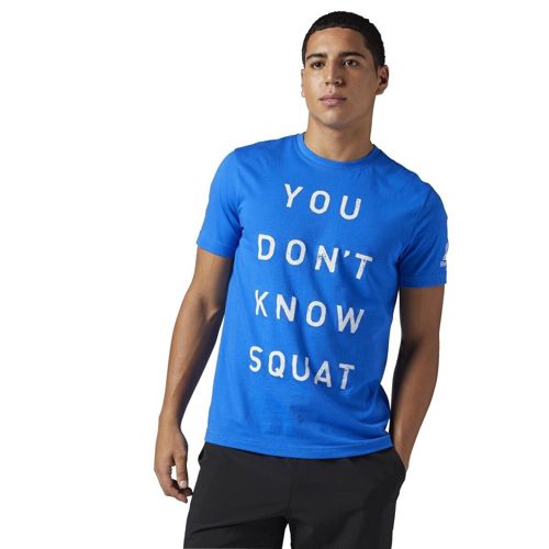 [BQ8301] New Men's REEBOK Crossfit You Don't Know Squat Tee Shirt - Blue