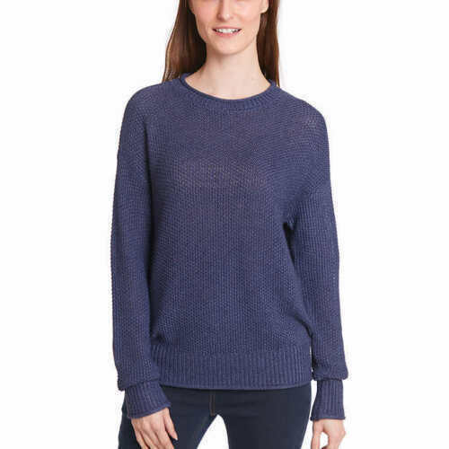 Jessica Simpson Women Roll Neck Ribbed Cuff Sweater Maritime Blue Size L 