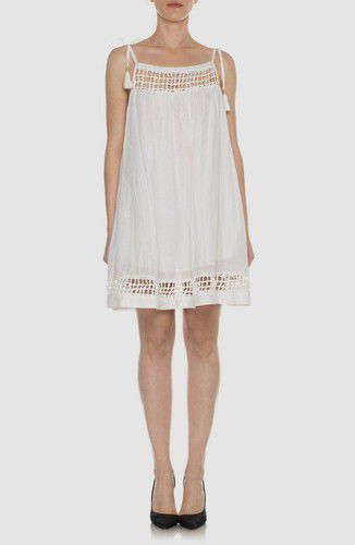 $120 Joe'a Women's White Layla Sleeveless Babydoll Shift Dress Size M