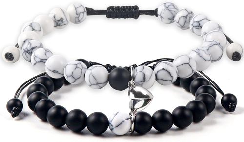 2 Pcs Magnetic Couples Bracelets Matching Bracelets Adjustable Connecting Bracel
