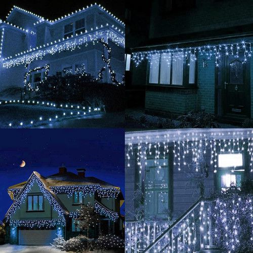 Connectable 360 LED Christmas Icicle Lights, 29.5 FT, 8 Modes, White