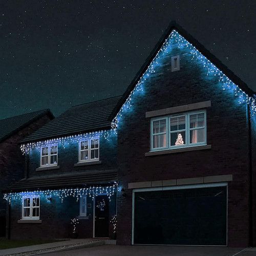 Connectable 360 LED Christmas Icicle Lights, 29.5 FT, 8 Modes, White