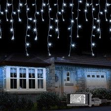Connectable 360 LED Christmas Icicle Lights, 29.5 FT, 8 Modes, White