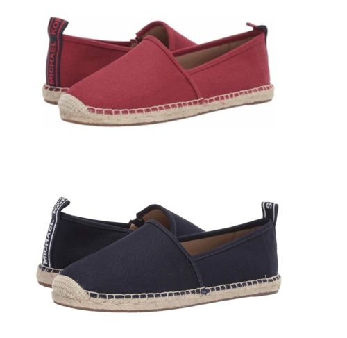 R 1Women MK Michael Kors Kendrick Slip On  Flat Sneaker/Loafer Canvas 