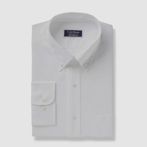 $60 Club Room Men's Regular-Fit White Long-Sleeve Dress Shirt Size 15 32/33