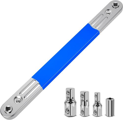 Impact Offset Extension Wrench Set with Ratchet and Square Drive Adapters