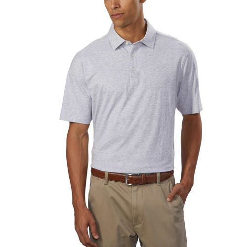Kirkland Signature Men's Cotton / Silk Blend Polo Shirt Light Grey Size M