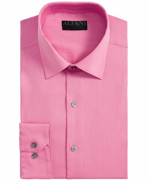 New $99 Alfani 16-16.5 34/35 Men Regular-Fit Pink Long-Sleeve Button Dress Shirt