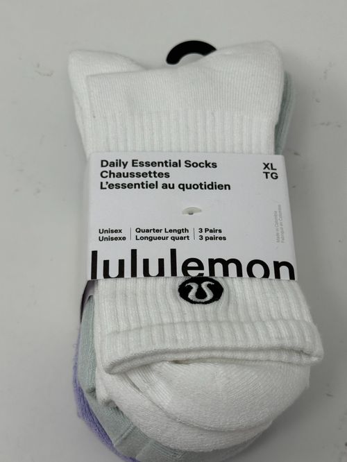 Lululemon Daily Essential Sock Size XL Men's 11-14  Quarter High 3 Pairs