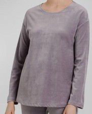 $158 Hanro Women's Purple Favourites Drop-Shoulder Velour Pullover Top Size XL