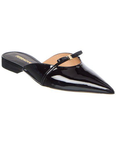 Ferragamo Bow Mini Leather Mule Women's Black 7