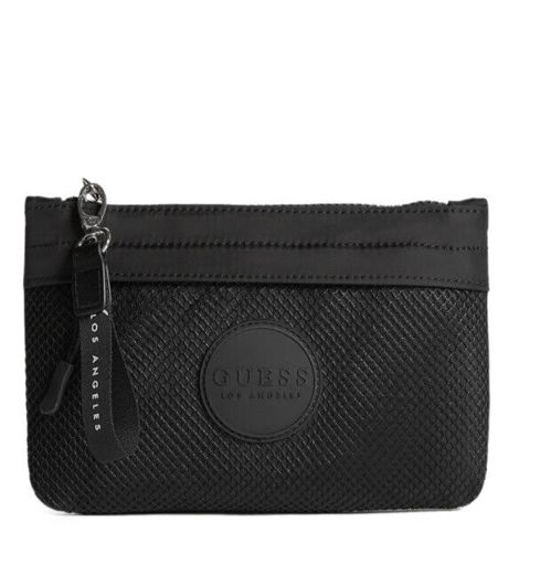 Guess Eva Wristlet Interior and Exterior Pockets  Black