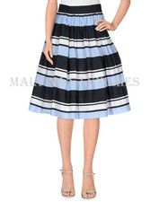 DOLCE & GABBANA SKIRT STRIPE COTTON POPLIN FULL A-LINE $895 sz IT 40 US 4