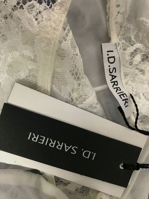 $187 I.D. Sarrieri Women's White Valerie Lace Thong Panty Size 2/M