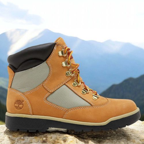 [TB044993231] GRADE SCHOOL TIMBERLAND 6 INCH FIELD BOOT 'WHEAT'