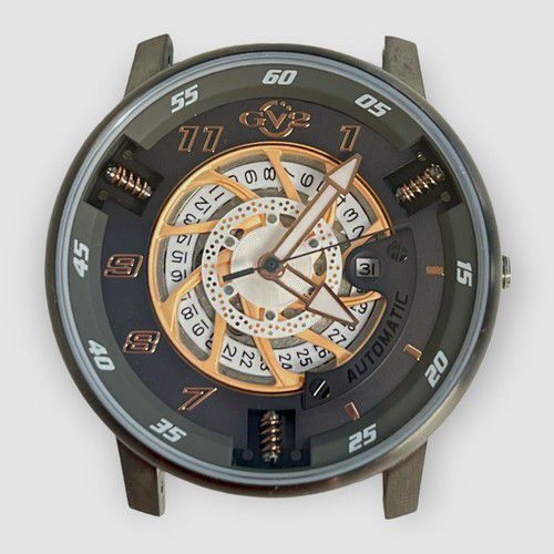 $2795 GEVRIL GV2 1305B Men's Gray Quartz Automatic Motorcycle Sport Watch 48MM