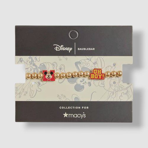 Baublebar x Disney Women's Gold Mickey Mouse & Minnie Mouse Icon Pisa Bracelet