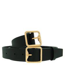 Burberry Double Buckle Leather Belt