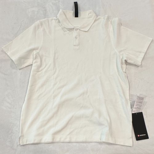 Lululemon Cotton Pique Short Sleeve Polo Shirt White  Mens Size XXL