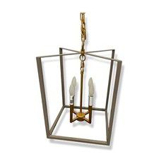 $535 Old World Design Gray & Gold Manning Pendant Ceiling Light