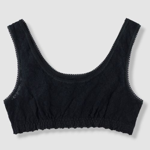 $49 Hanky Panky Women's Black Daily Lace Scoop Neck Bralette Bra Size XS