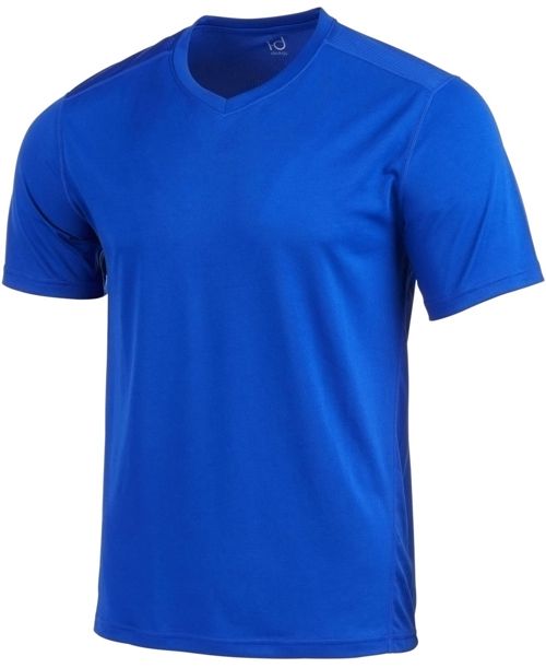 $75 Ideology Men Blue Performance Training V-Neck Short-Sleeve Tee Top T-Shirt S