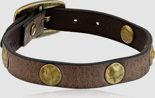 $175 Frye Unisex Grey Stud Soft Vintage Leather Wrap Cuff Bracelet Band Cuff