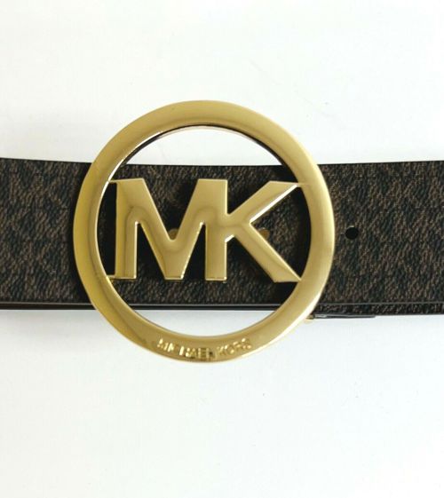 WMN MK Michael Kors Belt 1.5” Wide Logo/Brown MK Logo