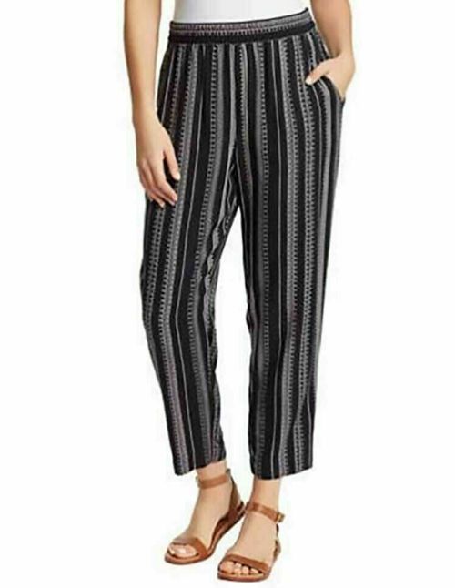 Jessica Simpson Women's Soft Printed Crop Pant Black Size S
