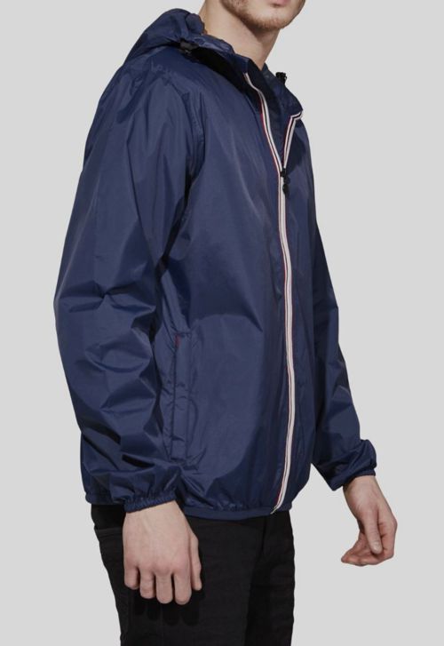 $70 O8 Lifestyle Men's Blue Navy Full-Zip Packable Rain Jacket Size XXL