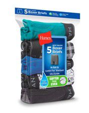 Hanes Boys Boxer Briefs 5-Pack Comfort Flex Waistband Printed Wicking Breathable