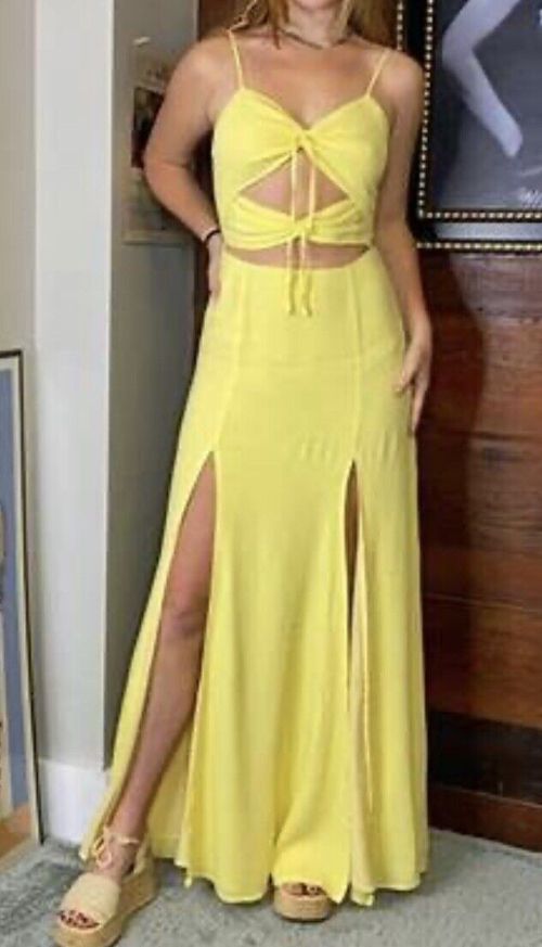 Privacy Please Levant Dress Yellow Size Medium