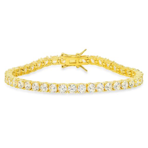 Kylie Harper 14k Gold Over Silver Round-cut Cubic Zirconia  CZ Tennis Bracelet -