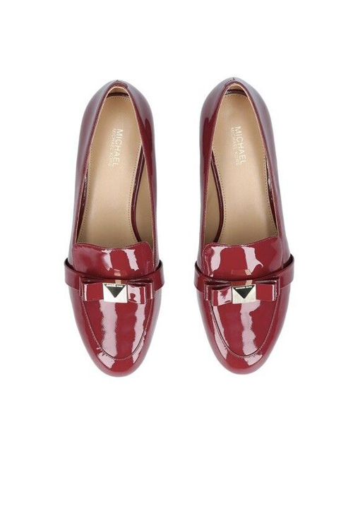 Women MK Michael Kors Caroline Loafers Patent Leather Scarlet 