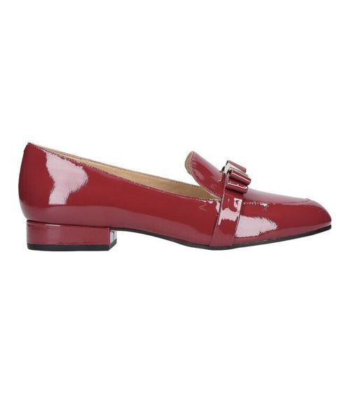 Women MK Michael Kors Caroline Loafers Patent Leather Scarlet 